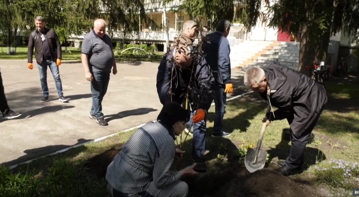 Депутати облради висадили у черкаському санаторії магнолії, сакури і лаванду (ВІДЕО)