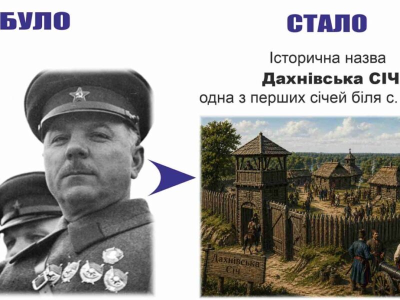 Перейменування в Черкасах: було — Ворошилова, стало — Дахнівська Січ