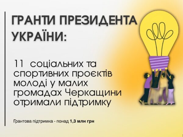 На Черкащині реалізують 11 молодіжних проєктів за гранти Президента